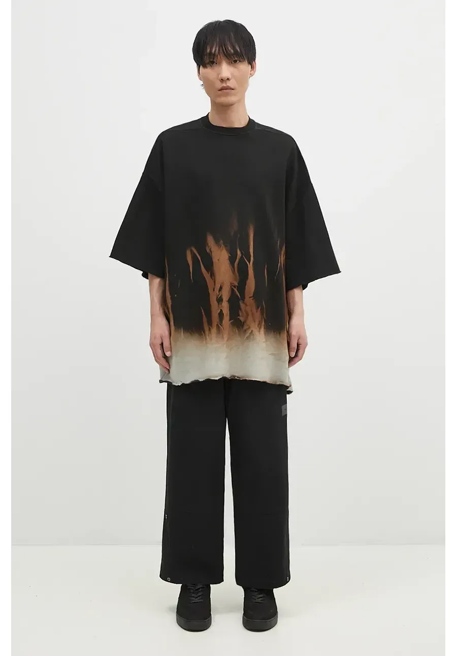 obrazek 1 Rick Owens t-shirt bawełniany Tommy T męski kolor czarny wzorzysty DU02D2259.FSUN