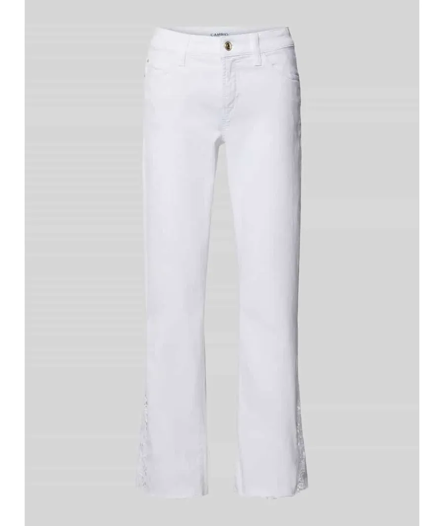 obrazek 1 Jeansy o kroju regular fit z koronką szydełkową model ‘PARIS’