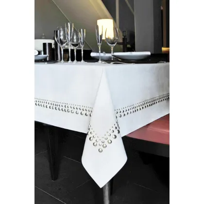 Picture Stylish tablecloth made of 100% linen Sfera