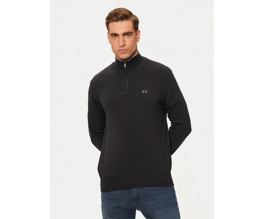 obrazek 1 La Martina Sweter ZMS003 YW091 Szary Regular Fit