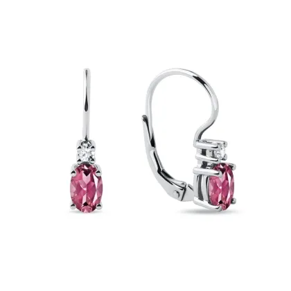 Zdjęcie Kolczyki z białego złota z owalnymi turmalinami i diamentami KLENOTA