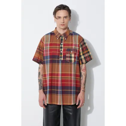 Zdjęcie Engineered Garments koszula bawełniana Popover BD męska kolor czerwony relaxed z kołnierzykiem button-down OR013.ES060