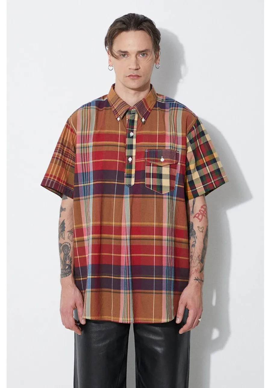 obrazek 1 Engineered Garments koszula bawełniana Popover BD męska kolor czerwony relaxed z kołnierzykiem button-down OR013.ES060