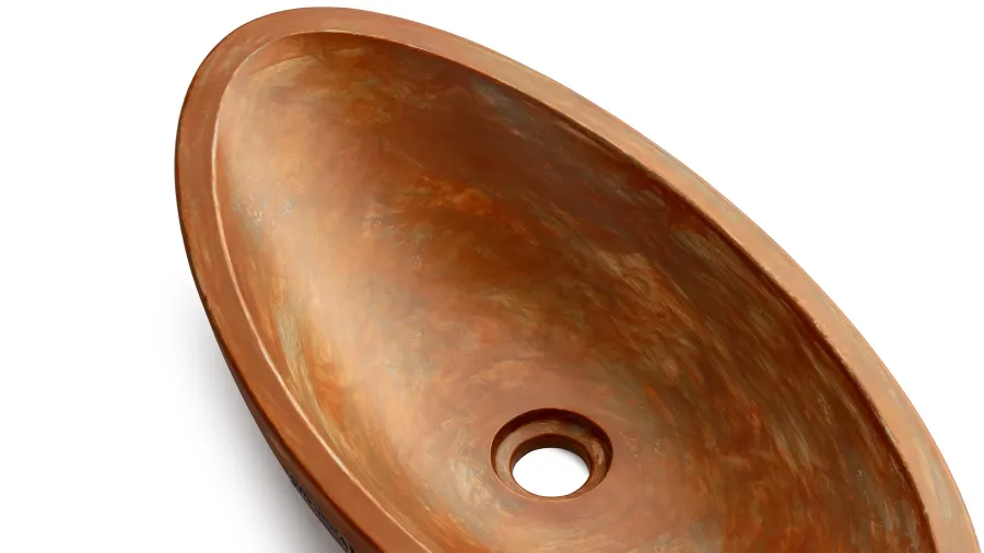 obrazek 3 Ekskluzywna umywalka 60 cm ORION BASIC – AGED METAL, miedziany i brązowy, lakier matowy