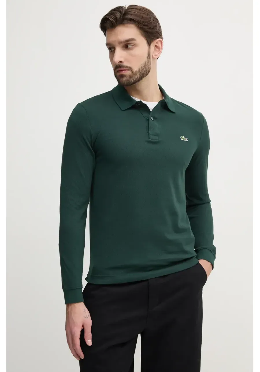obrazek 1 Lacoste longsleeve bawełniany kolor zielony gładki PH4013