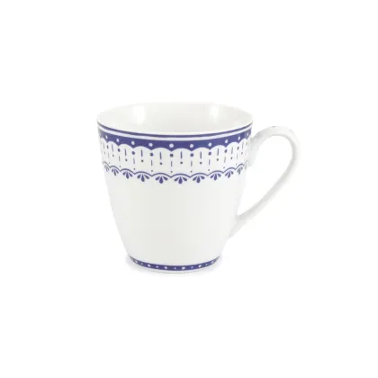 Zdjęcie Wyjątkowy kubek z porcelany z subtelnym niebieskim zdobieniem – wariant 3 – Leander