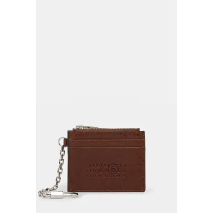 Zdjęcie MM6 Maison Margiela portfel skórzany kolor brązowy SA5UI0021.P7253