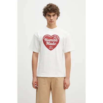 Zdjęcie Human Made t-shirt bawełniany Graphic męski kolor biały z nadrukiem HM28TE007