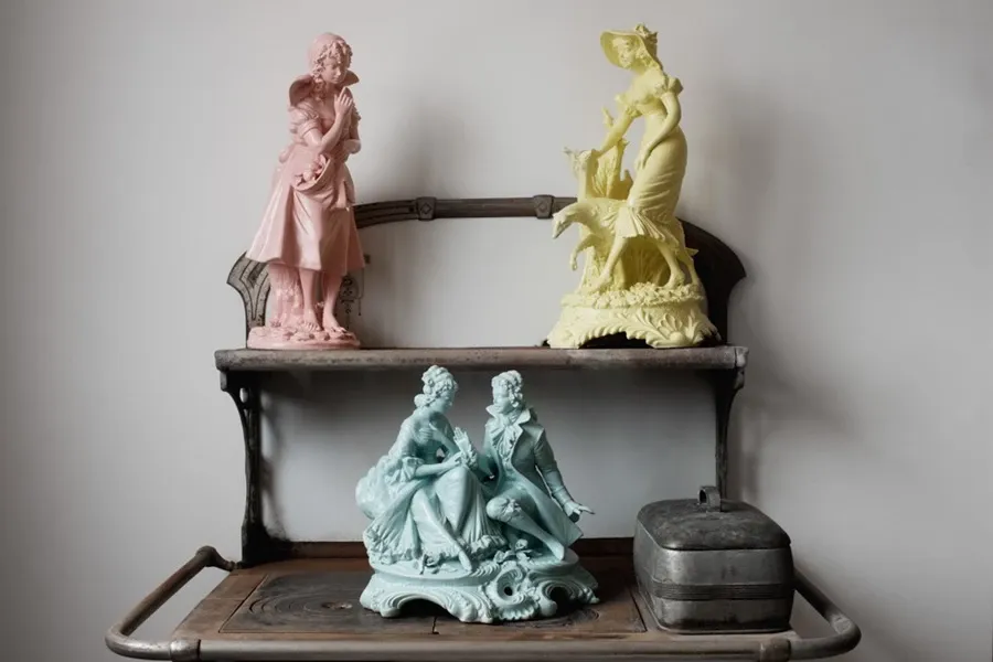 obrazek 3 Zachwycająca figurka kobiety z psem marki Rebirth Ceramics