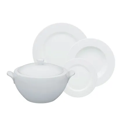 Zdjęcie Duży komplet zastawy obiadowej z porcelany z wyjątkowej kolekcji Spirit White - Vista Alegre