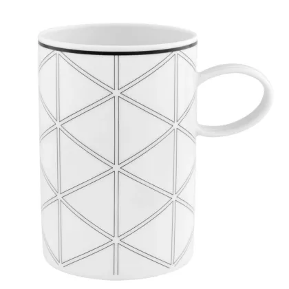 Zdjęcie Porcelanowy kubek Orquestra z geometrycznym wzorem linii i siatką trójkątów - Vista Alegre