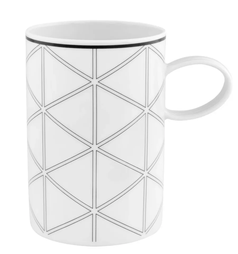 obrazek 1 Porcelanowy kubek Orquestra z geometrycznym wzorem linii i siatką trójkątów - Vista Alegre