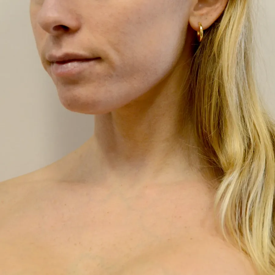 obrazek 3 Włoskie małe kolczyki okrągłe z żółtego złota