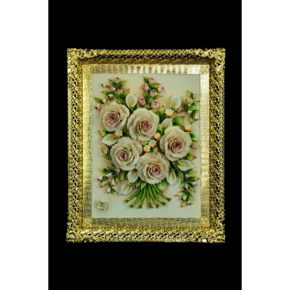 Zdjęcie Elegancki porcelanowy obraz z różami