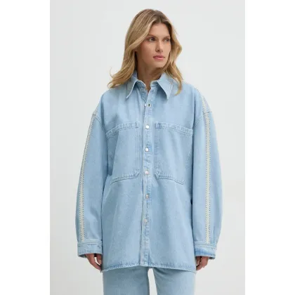Zdjęcie Nanushka kurtka jeansowa BEAUX damska kolor niebieski przejściowa oversize NU24PFJK00352