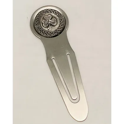 Zdjęcie Zakładka do książek z pewteru ze zdobieniem w formie irlandzkiej koniczyny