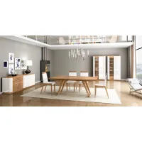 Picture A beautiful and stylish set of living room furniture (chest of drawers, table, chairs, display case) - Epoca