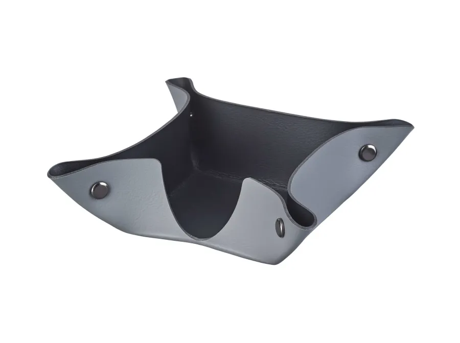 obrazek 1 Pojemnik na notes 10х10хH4 cm wykonany z szarej skóry