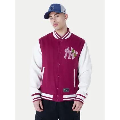 Zdjęcie New Era Kurtka bomber Yankees MLB Floral 60596333 Bordowy Regular Fit