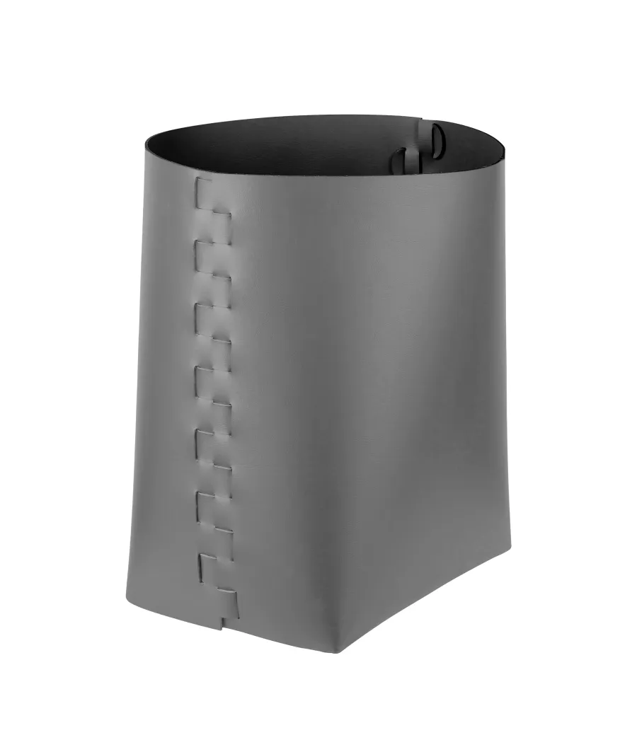 obrazek 1 Wysoki szary kosz Helena 35x30xH45 cm z naturalnej skóry z recyklingu