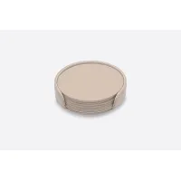 Picture Stylish set of beige and white leather placemats - for the dining room
