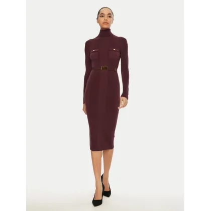 Zdjęcie Elisabetta Franchi Sukienka dzianinowa AM-25B-46E3-V440 Bordowy Slim Fit