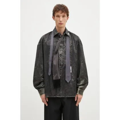Zdjęcie Maison MIHARA YASUHIRO koszula Accessories Mixed Longsleeve Shirts męska kolor czarny relaxed z kołnierzykiem klasycznym J13SH185