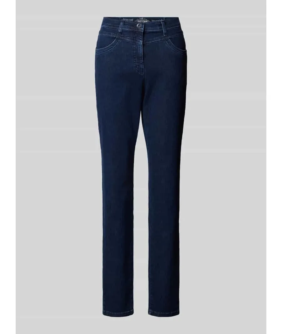 obrazek 1 Jeansy z prostą nogawką i ozdobnymi szwami model ‘Laura’