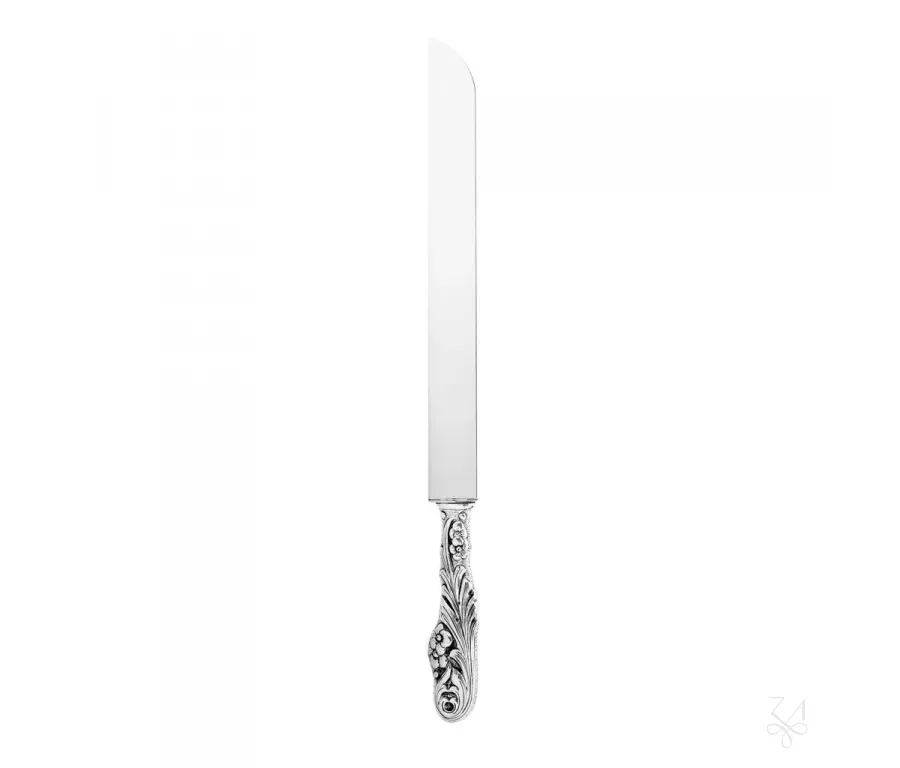 obrazek 1 Elegancki srebrny nóż do chleba - Zaramella Argenti