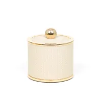 Picture Leather round container for cotton pads