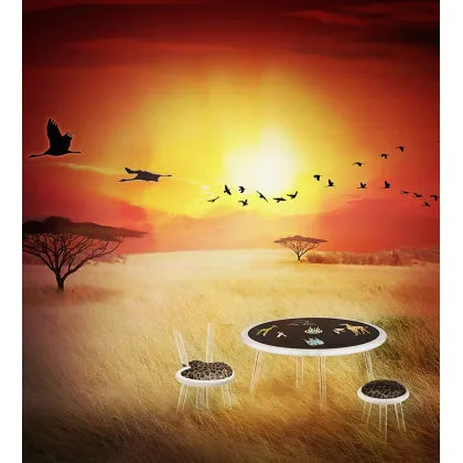 Zdjęcie Luksusowy taboret dziecięcy z futrem