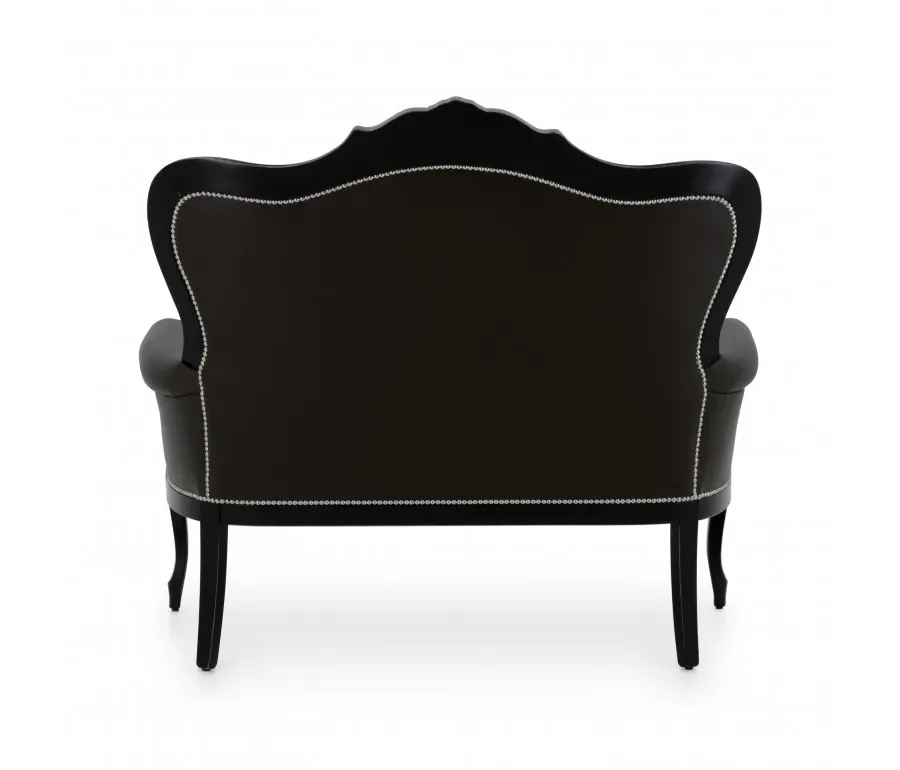obrazek 2 Czarna pikowana sofa w ludwikowskim stylu - Sevensedie