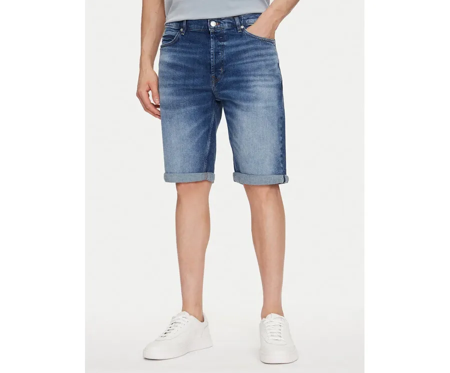 obrazek 1 HUGO Szorty jeansowe 50537719 Niebieski Slim Fit