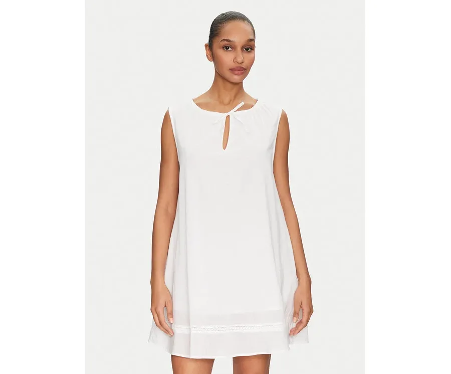 obrazek 1 Seafolly Sukienka letnia Gathered 55431-DR Biały Relaxed Fit