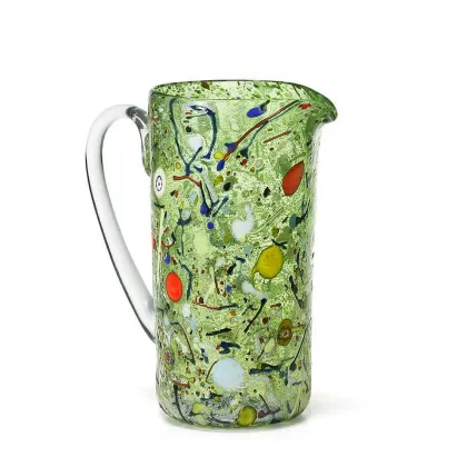Zdjęcie Zielony włoski dzbanek ze szkła murano