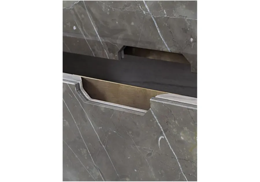 obrazek 3 Gustowna komoda z 3 szufladami do sypialni z blatem marmurowanym