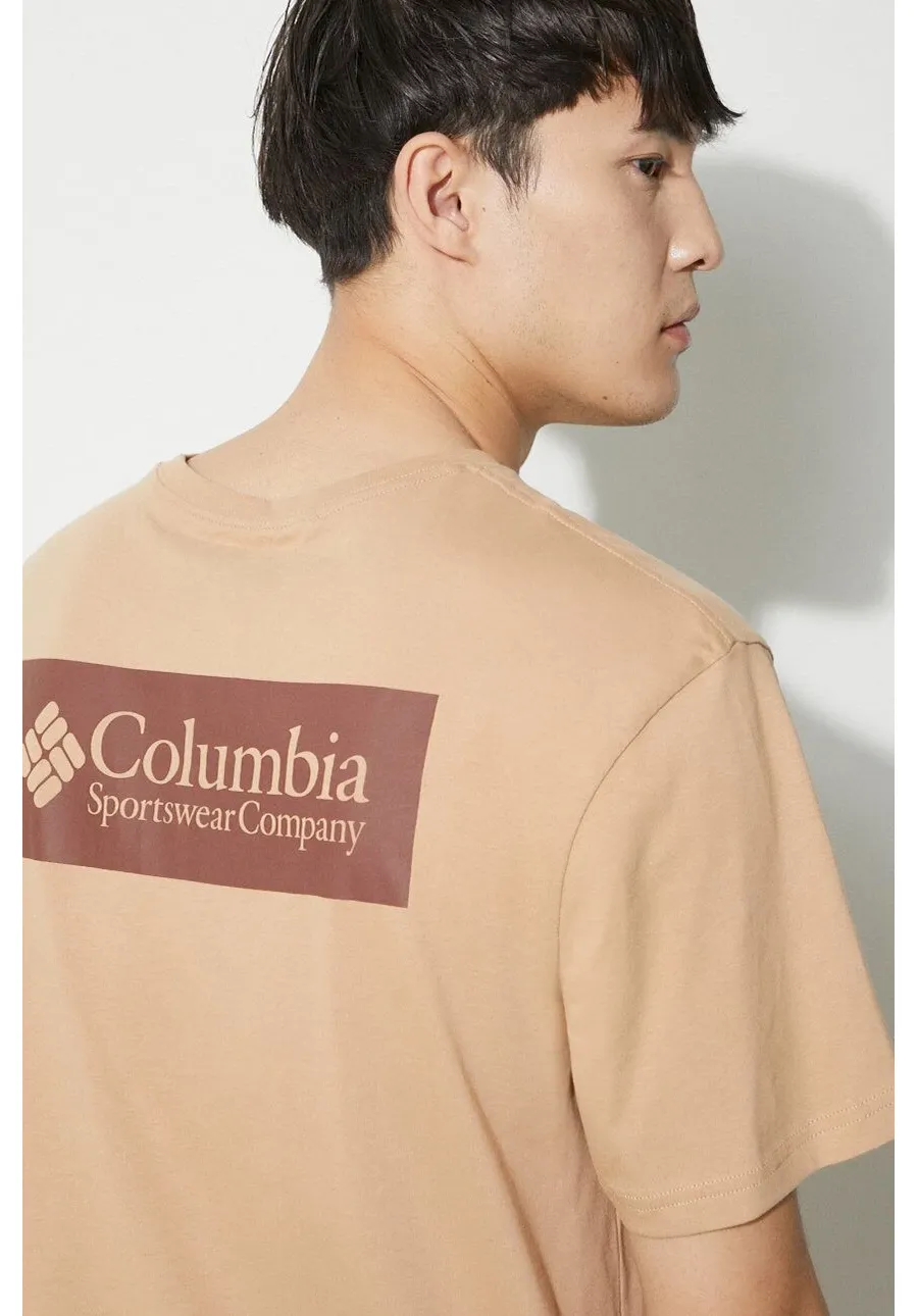 obrazek 1 Columbia t-shirt bawełniany North Cascades kolor beżowy z nadrukiem 1834041