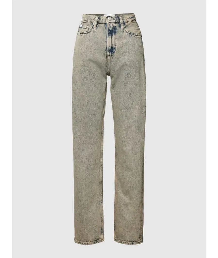 obrazek 1 Calvin Klein Jeans Jeansy High Rise Straight J20J222455 Granatowy Straight Fit