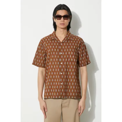Zdjęcie Universal Works koszula bawełniana Road Shirt męska kolor brązowy regular 30179.BROWN