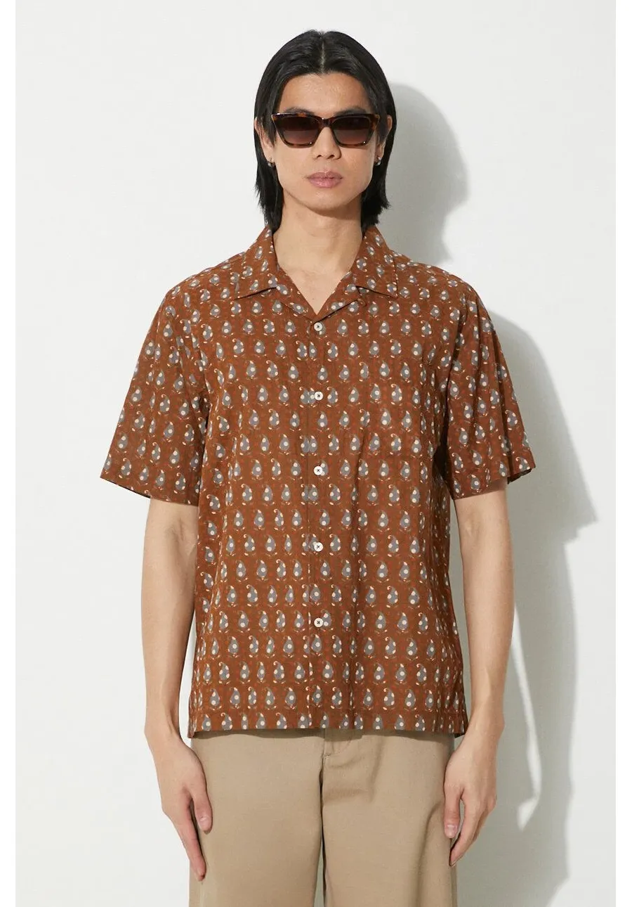 obrazek 1 Universal Works koszula bawełniana Road Shirt męska kolor brązowy regular 30179.BROWN