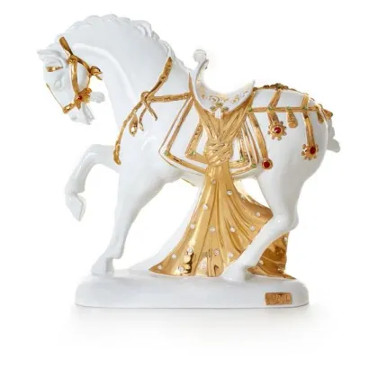 Picture Italian baroque horse figurine made of ceramics - Ceramiche ML