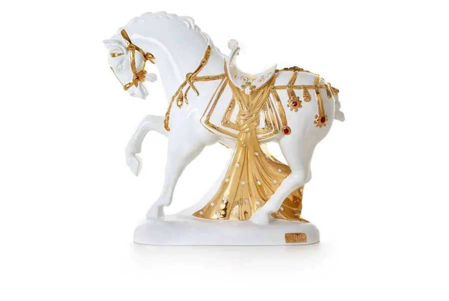 obrazek 1 Włoska barokowa figurka konia wykonana z ceramiki - Ceramiche ML