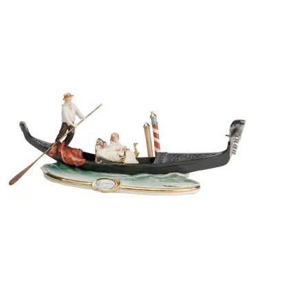 Zdjęcie Piękna gondola z kobietą figurka porcelanowa do salonu