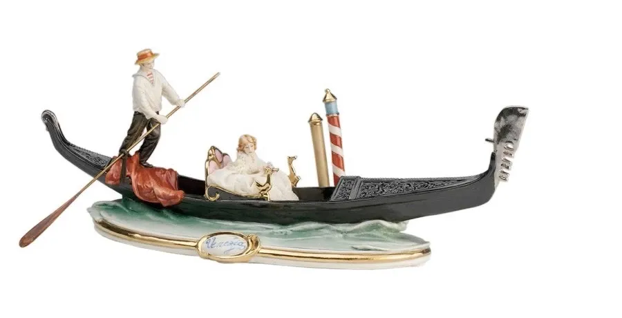 obrazek 1 Piękna gondola z kobietą figurka porcelanowa do salonu