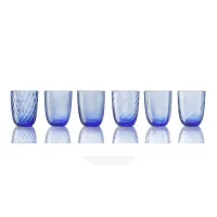 Picture Luxurious set of 6 blue Murano glass glasses