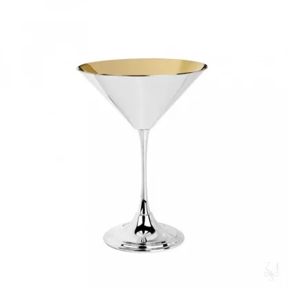 Picture Silver-plated martini glass with a modern shape - Zaramella Argenti
