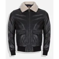 Picture Stylish men's leather jacket with a collar