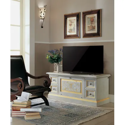 Zdjęcie Luksusowa czterodrzwiowa komoda z litego drewna z klapą prosto z Włoch