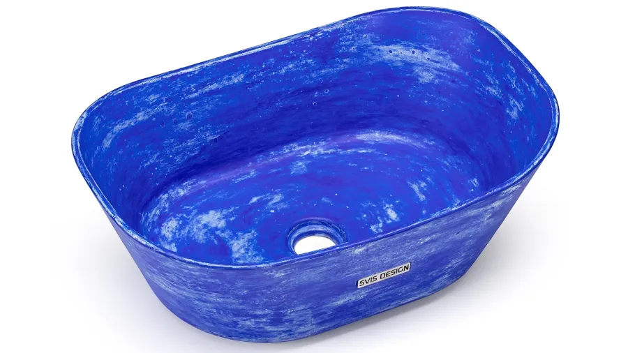 obrazek 2 Elitarna umywalka 50 cm LIBRA BASIC – THRILL, niebieski, lakier matowy