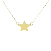 Picture Necklace with a star-shaped pendant in yellow gold